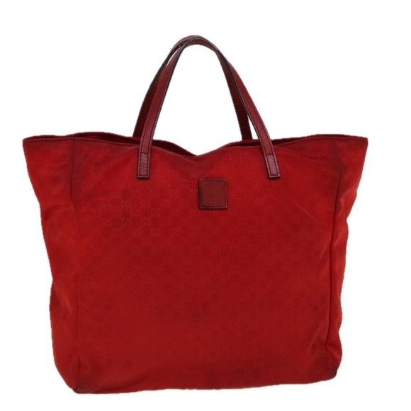 GUCCI Micro GG Canvas Hand Bag Nylon Red 284721 Auth 60139 - Picture 1 of 16